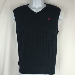 Chaps black knitted vest size L/G 14/16 boy